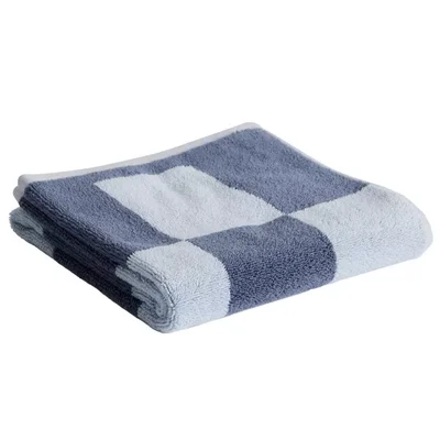 Serviette de Toilette HAY Check Organic Steel Blue (50 x 90 cm) Solde