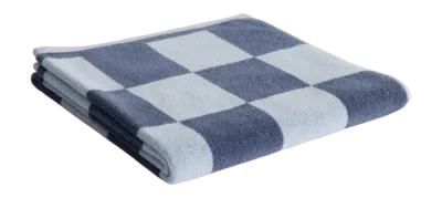 Meilleure Vente Serviette de Bain HAY Check Organic Steel Blue (70 x 136 cm)