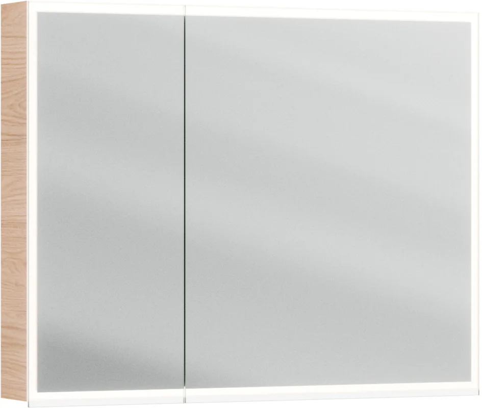 Expédié Aujourd'hui Armoire de toilette Alterna luuna LED plus avec éclairage inférieur/supérieur Casella oak Couleur de lumière réglable en continu 2700-6500 K
