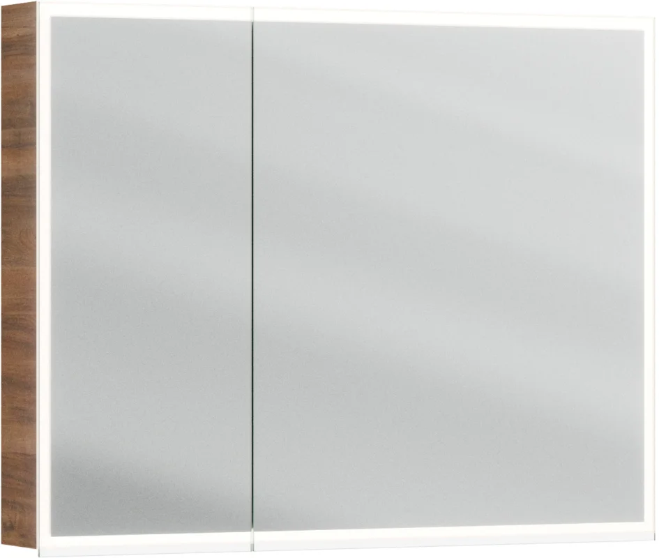 Meilleure Vente Armoire de toilette Alterna luuna LED plus avec éclairage inférieur/supérieur Pacific walnut tobacco Couleur de lumière réglable en continu 2700-6500 K