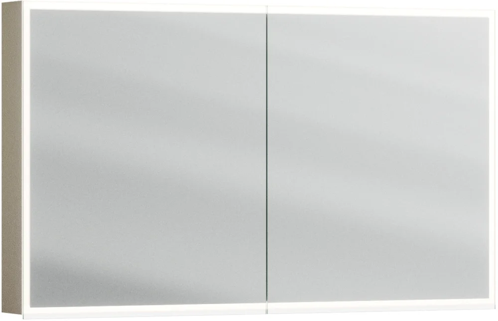 Super Prix Armoire de toilette Alterna luuna LED plus avec éclairage inférieur/supérieur Leather beige Couleur de lumière réglable en continu 2700-6500 K
