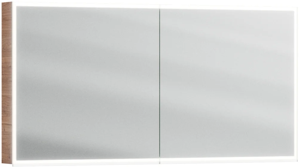 Satisfait Ou Remboursé Armoire de toilette Alterna luuna LED plus avec éclairage inférieur/supérieur Walnut predazzo Couleur de lumière réglable en continu 2700-6500 K