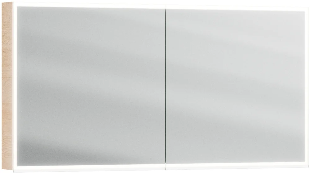 Certifié Armoire de toilette Alterna luuna LED plus avec éclairage inférieur/supérieur Chêne petit noeud Couleur de lumière réglable en continu 2700-6500 K