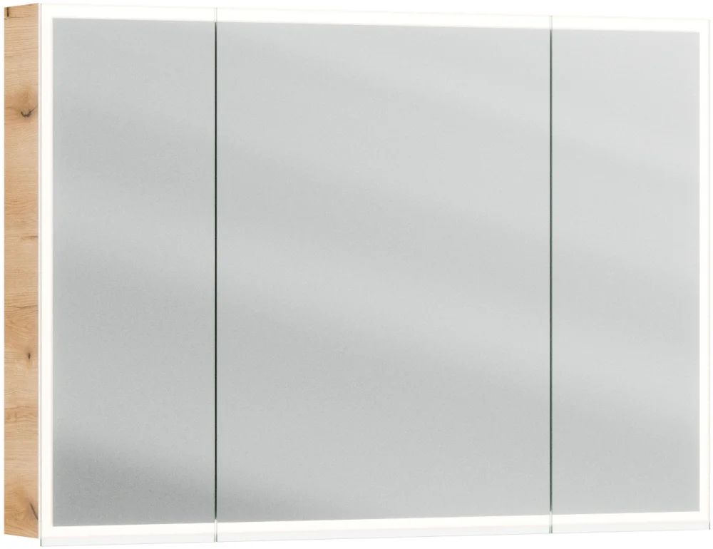 Offre Limitée Armoire de toilette Alterna luuna LED plus avec éclairage inférieur/supérieur Chêne evoke Couleur de lumière réglable en continu 2700-6500 K