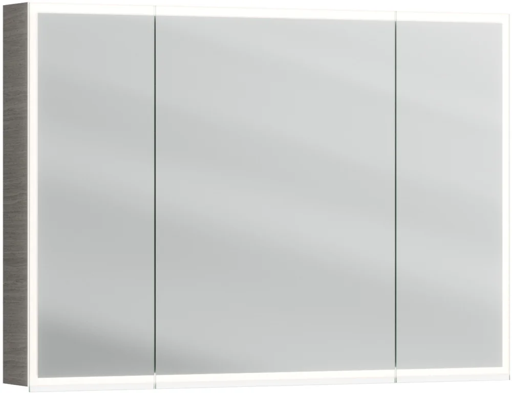 Dernier Modèle Armoire de toilette Alterna luuna LED plus avec éclairage inférieur/supérieur Titanium oak Couleur de lumière réglable en continu 2700-6500 K