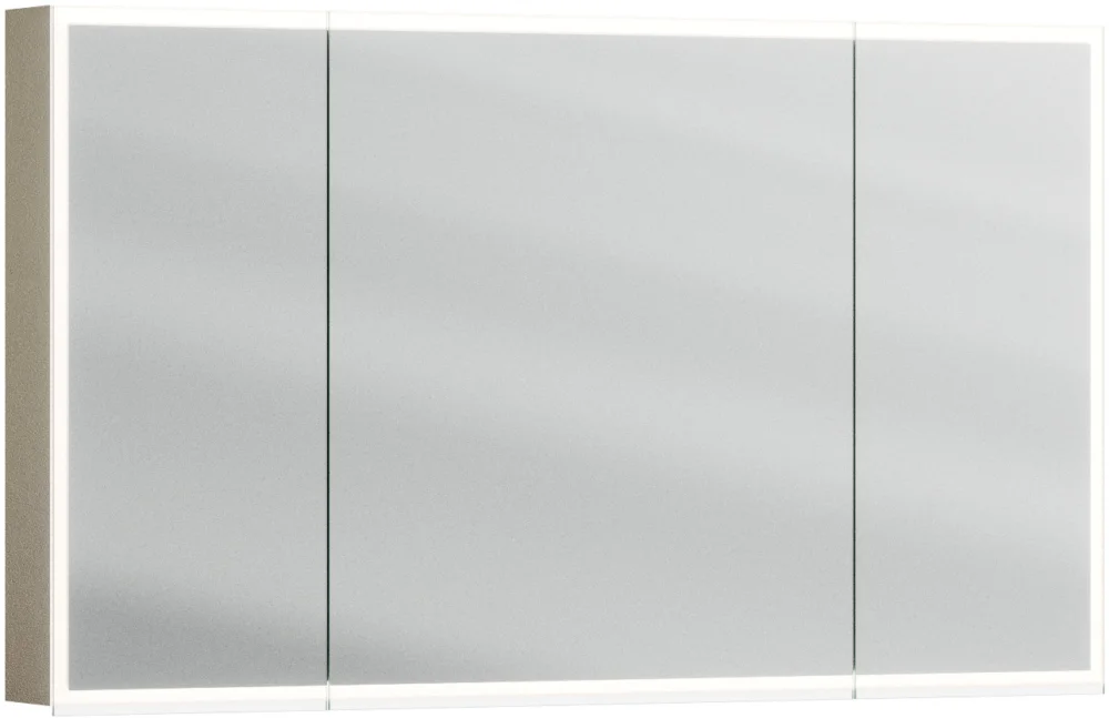 Dernier Modèle Armoire de toilette Alterna luuna LED plus avec éclairage inférieur/supérieur Leather beige Couleur de lumière réglable en continu 2700-6500 K