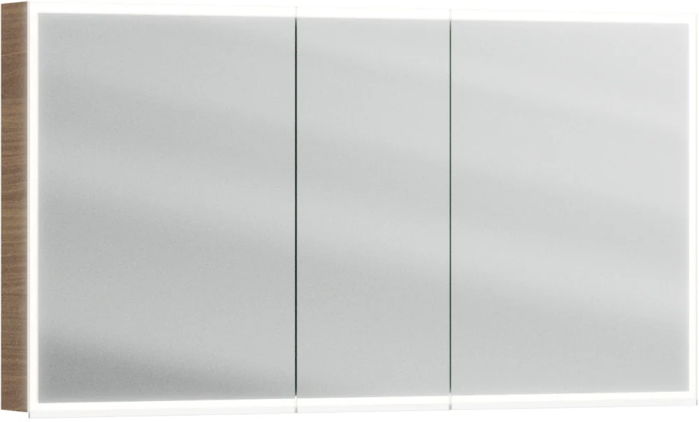 Pas Cher Armoire de toilette Alterna luuna LED plus avec éclairage inférieur/supérieur Planked walnut Couleur de lumière réglable en continu 2700-6500 K