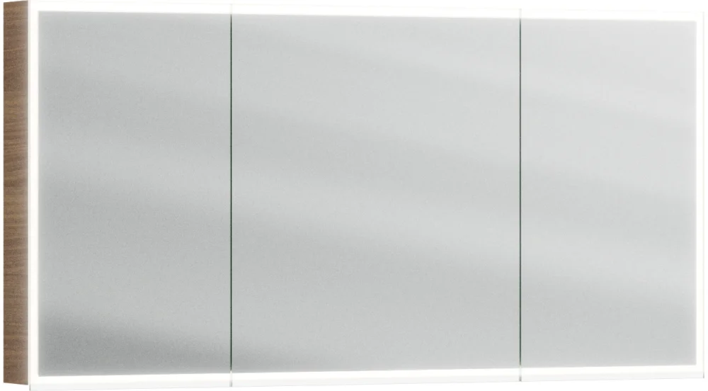 Promotion Armoire de toilette Alterna luuna LED plus avec éclairage inférieur/supérieur Planked walnut Couleur de lumière réglable en continu 2700-6500 K
