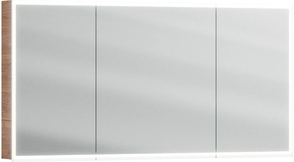 Armoire de toilette Alterna luuna LED plus avec éclairage inférieur/supérieur Walnut predazzo Couleur de lumière réglable en continu 2700-6500 K Commander Vite