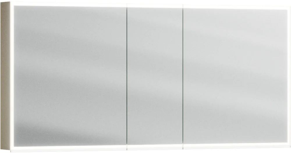 Usine Directe Armoire de toilette Alterna luuna LED plus avec éclairage inférieur/supérieur Leather beige Couleur de lumière réglable en continu 2700-6500 K