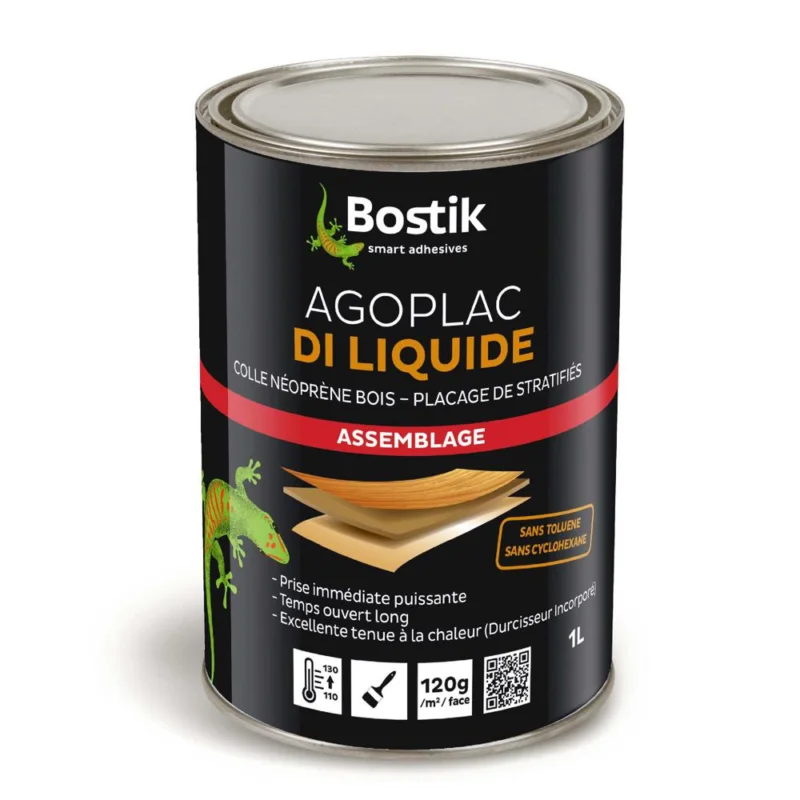 Colle AGOPLAC DI LIQUIDE avec durcisseur incorporé bidon(s) 1LBOSTIK Haute Qualité