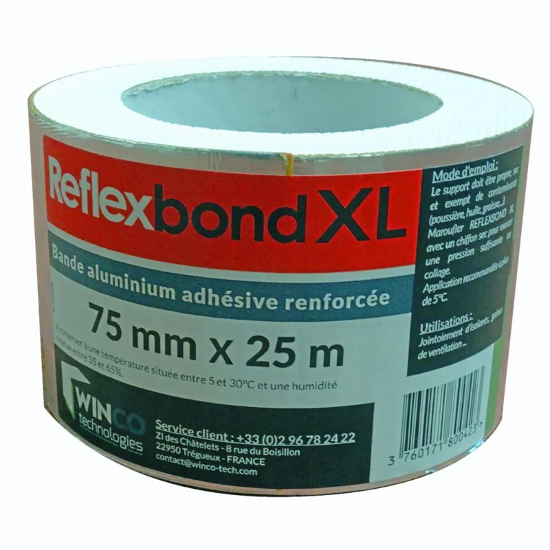Adhésif 00475 alu REFLEXBOND XL 75mmx25mWINCO TECHNOLOGIES Prix Cassé