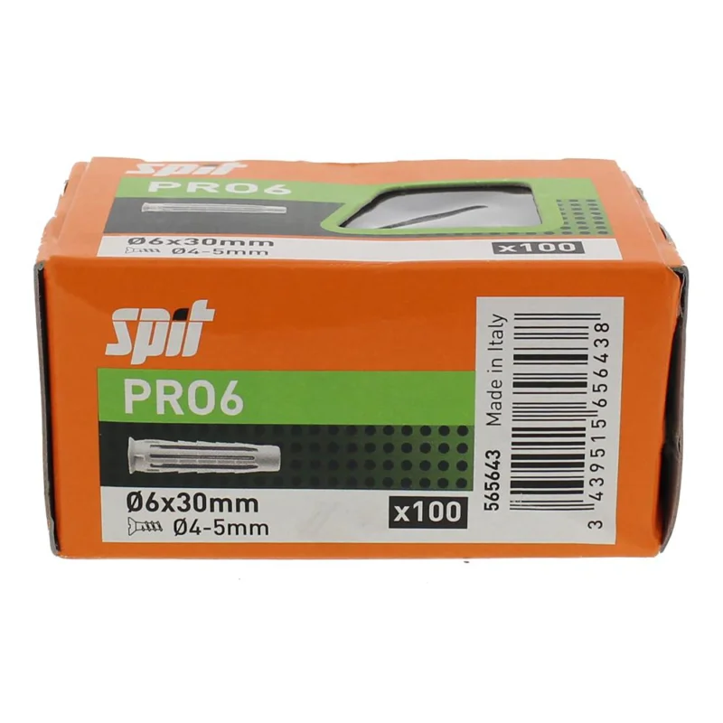 Affaire À Saisir Chevilles nylon PRO6 avec collerette Ø6x30mm boîte(s) 100SPIT