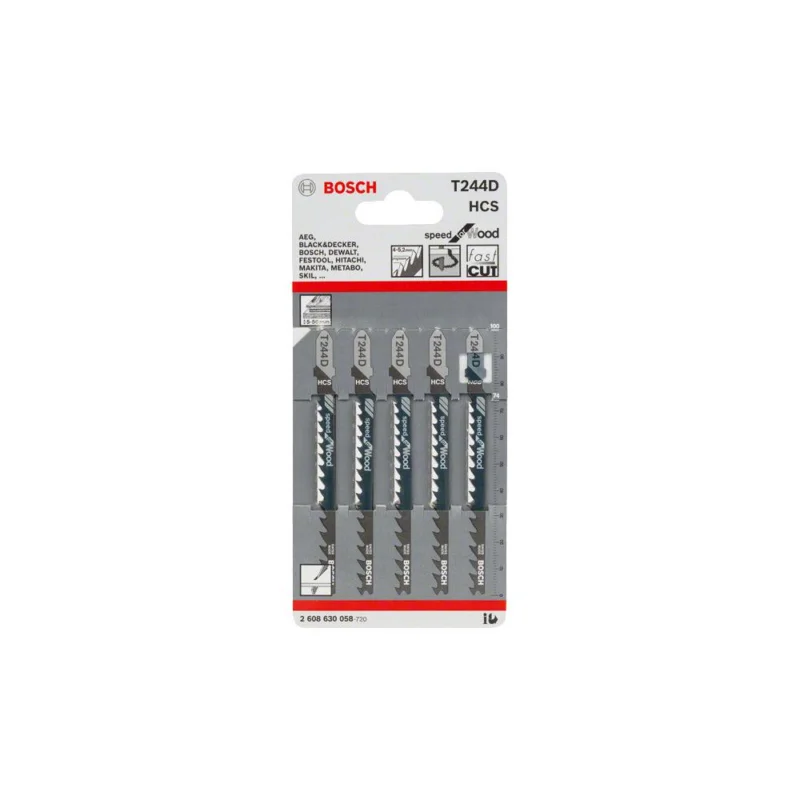 Lames de scie sauteuse HCS T244D 100mm blister 5BOSCH Livraison Express