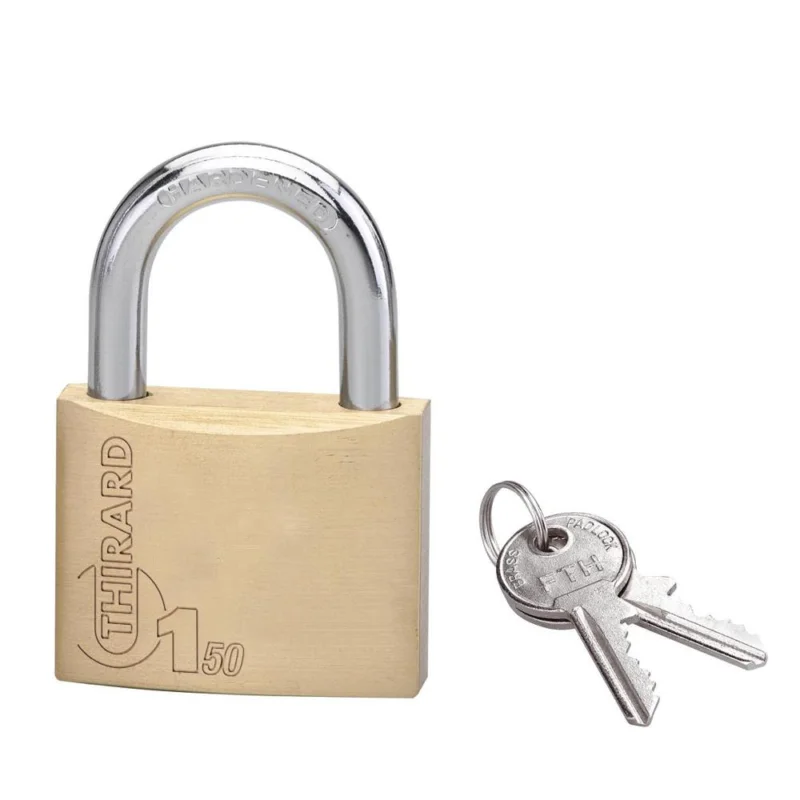 Haute Qualité Cadenas MACH 1 laiton chromé anse acier 50mm 2 clésTHIRARD