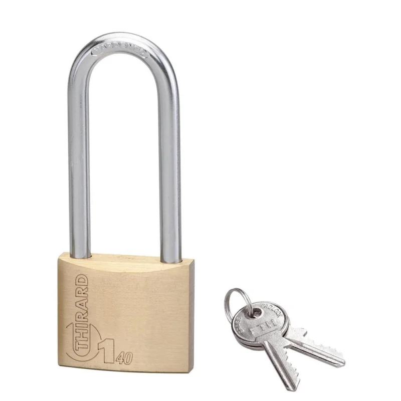 Promotion Saisonnière Cadenas 1/2 haute MACH 1 laiton poli anse acier 40mm 2 clésTHIRARD