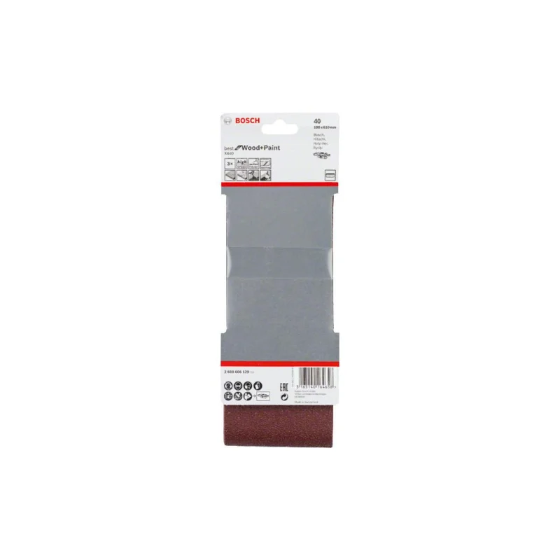 Bandes abrasives pour ponceuse à bande 100x610mm G40 set 3BOSCH Prix Bas