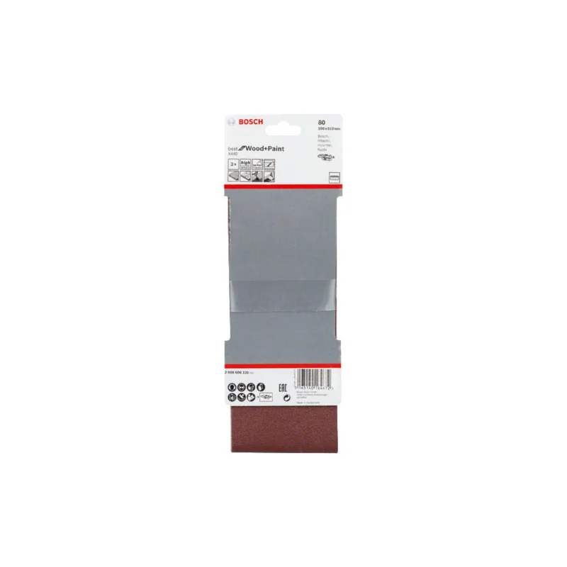 Expédié Aujourd'hui Bandes abrasives pour ponceuse à bande 100x610mm G80 set 3BOSCH