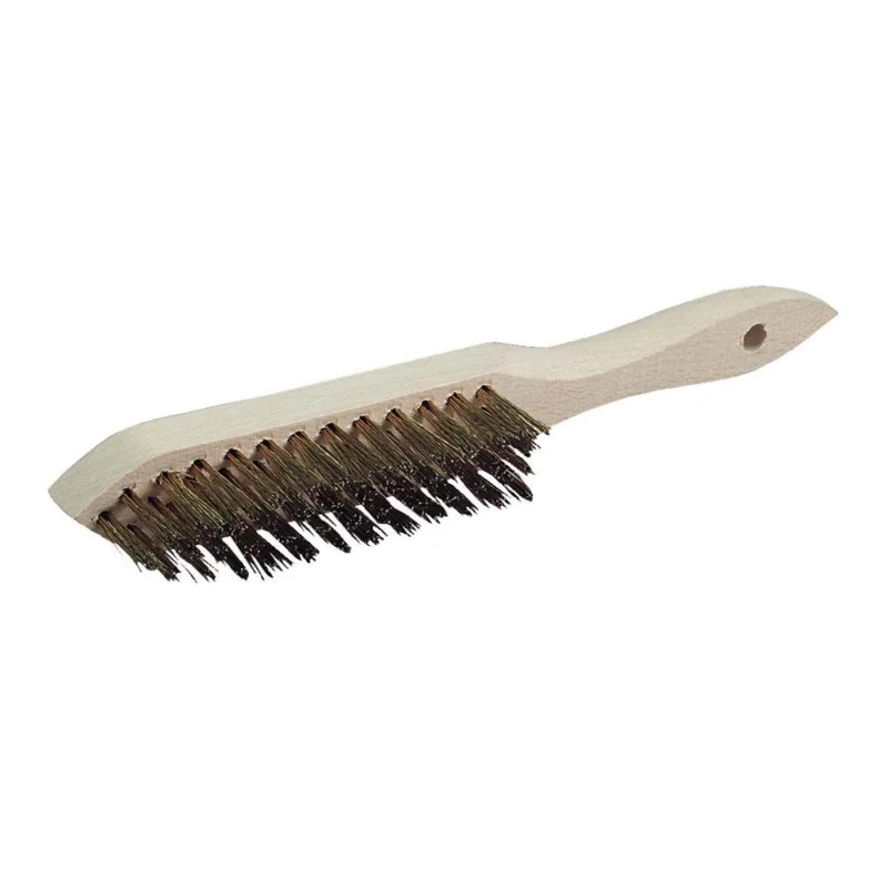 Brosse manche bois 4 rangs fil acier 28cmNESPOLI Prix Cassé