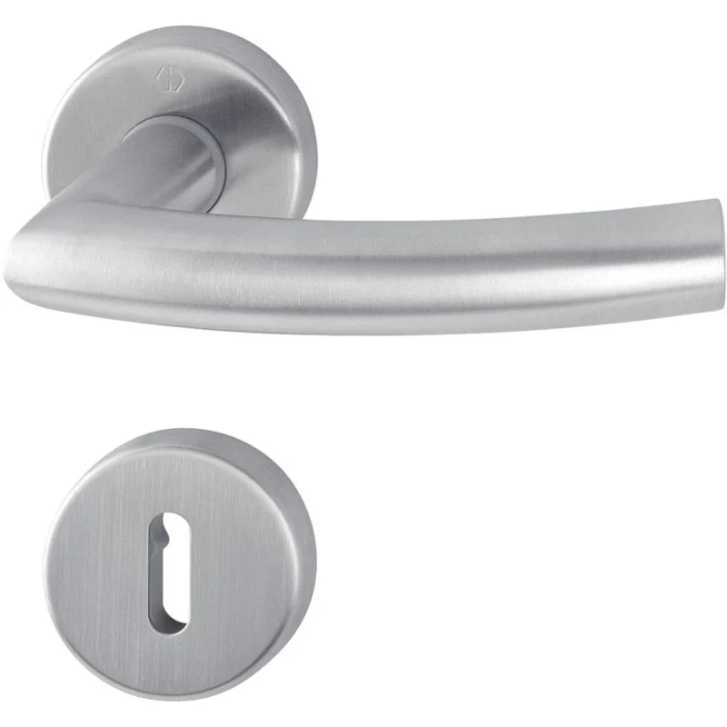 Retour Gratuit POIGNEE DE PORTE rosace TRONDHEIM aspect inox clé LHOPPE