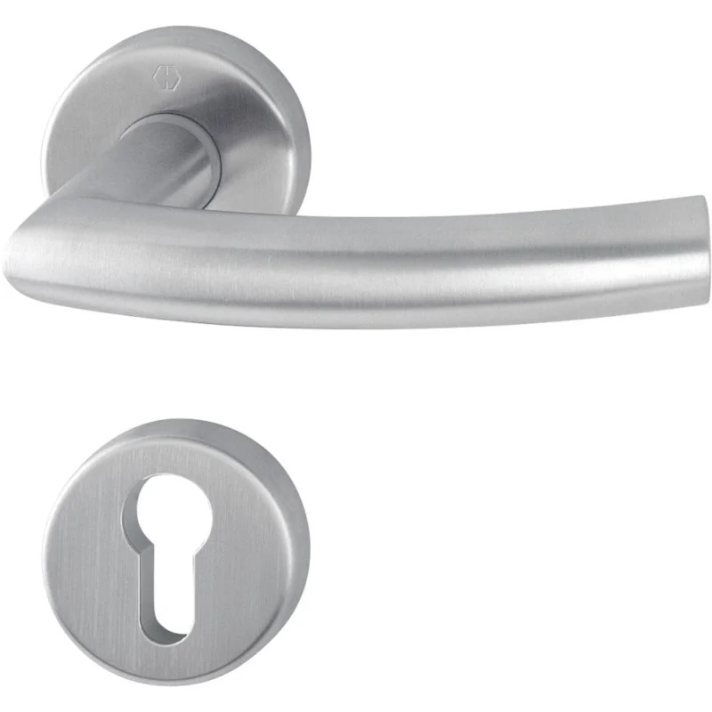 POIGNEE DE PORTE rosace TRONDHEIM aspect inox clé IHOPPE Expédition Rapide