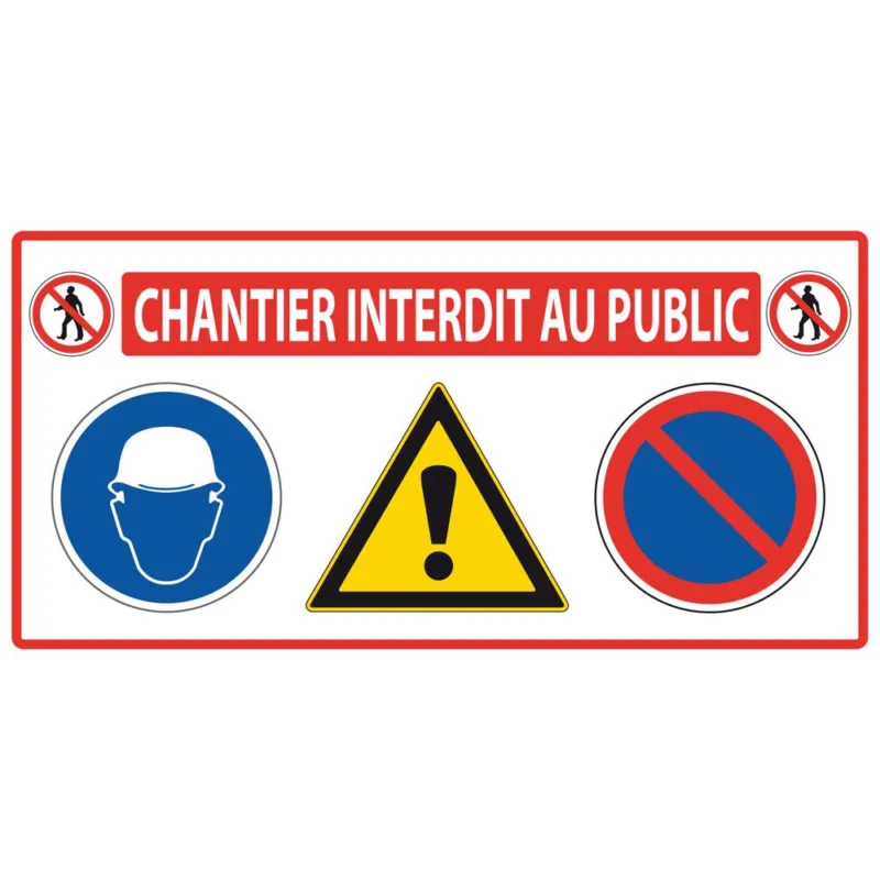 Panneau de chantier 4en1 0,80mx0,40mmMONDELIN Bon Plan