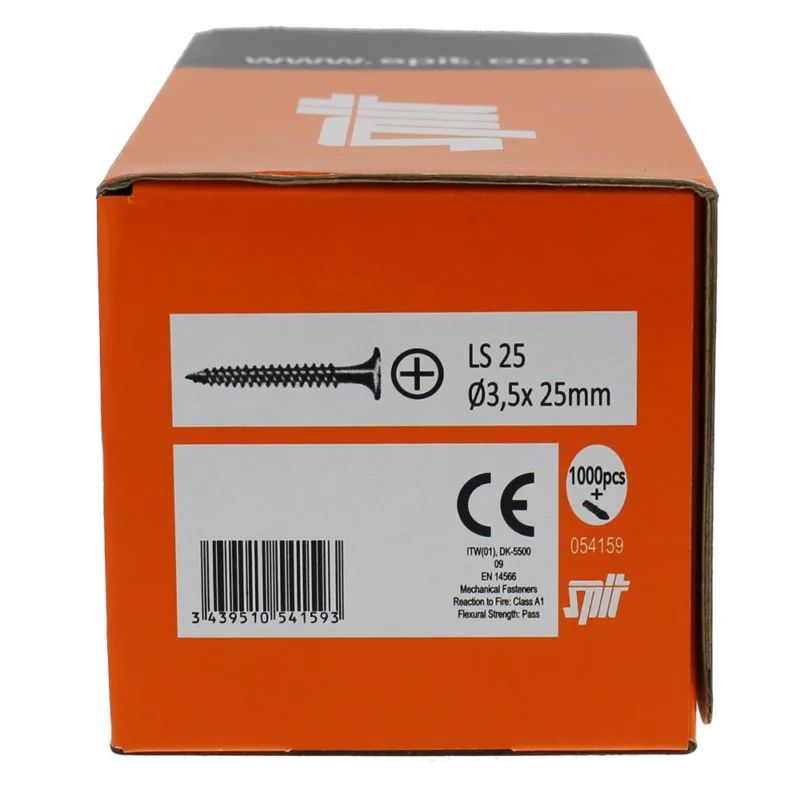 Remise Vis plaque de plâtre en vrac LS25 Ø3,5x25mm boite 1000SPIT