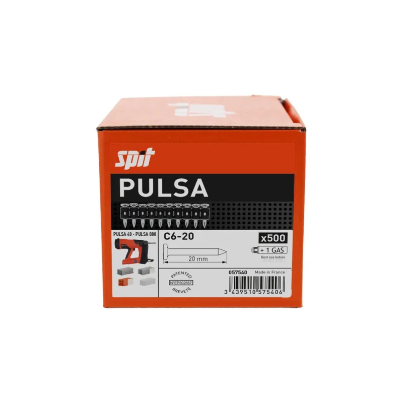 Tampons + gaz acier C6-20 cloueur gaz Pulsa 800 20mm boite 500SPIT Acheter En Ligne