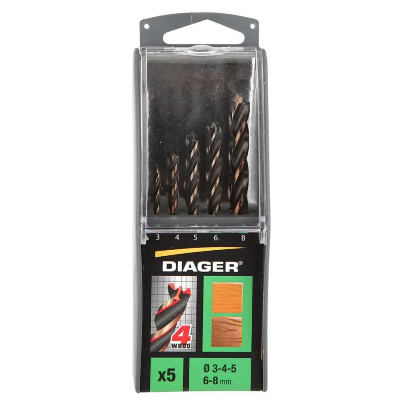 Paiement Sécurisé Mèches 4 pointes pour bois coffret 5DIAGER