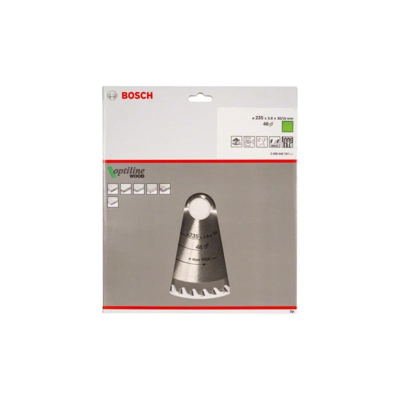 Lame de scie circulaire Ø235x30mm 48 dents OPTILINE WOODBOSCH Soldes