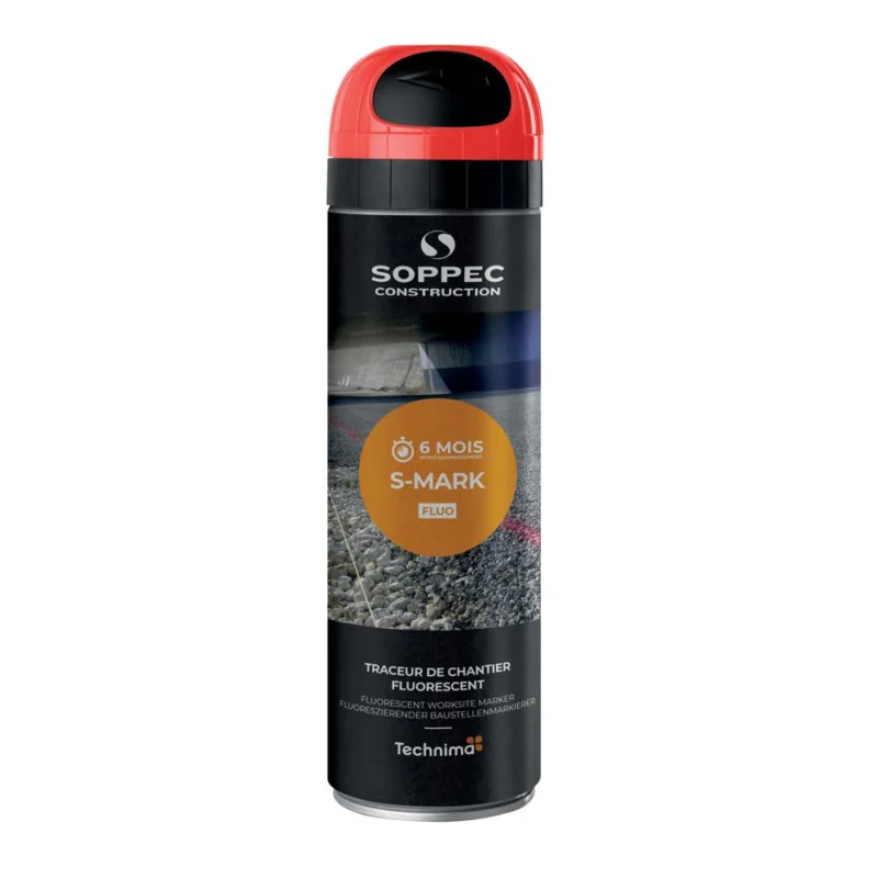 Traceur de chantier S-MARK G/C 500ml rouge fluoSOPPEC Prix Cassé