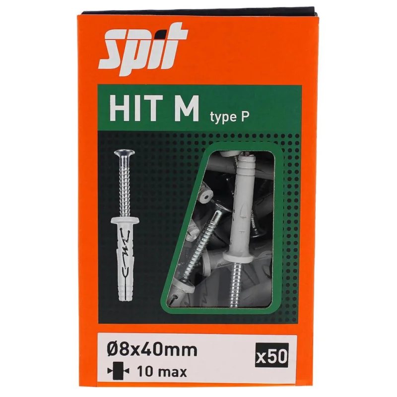 Top Vente Chevilles HIT M tête plate 10mm Ø8x40mm boîte(s) 50SPIT