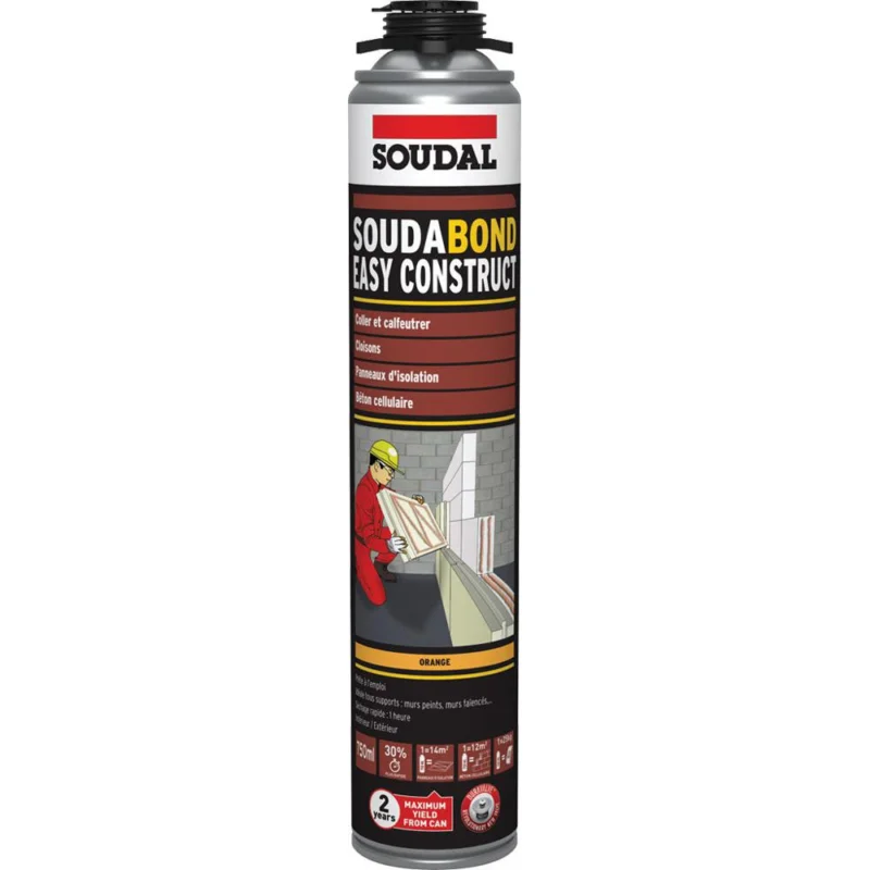 Meilleure Vente Colle-mousse SOUDABOUND EASY CONSTRUCT orange 750mlSOUDAL