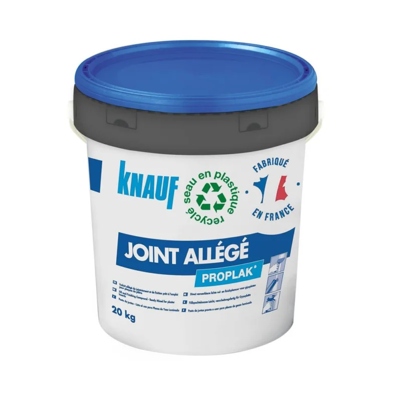 Enduit à joint PROPLAK ALLEGE prêt à l‘emploi bleu seau 20kg 17lKNAUF BATIMENT Certifié