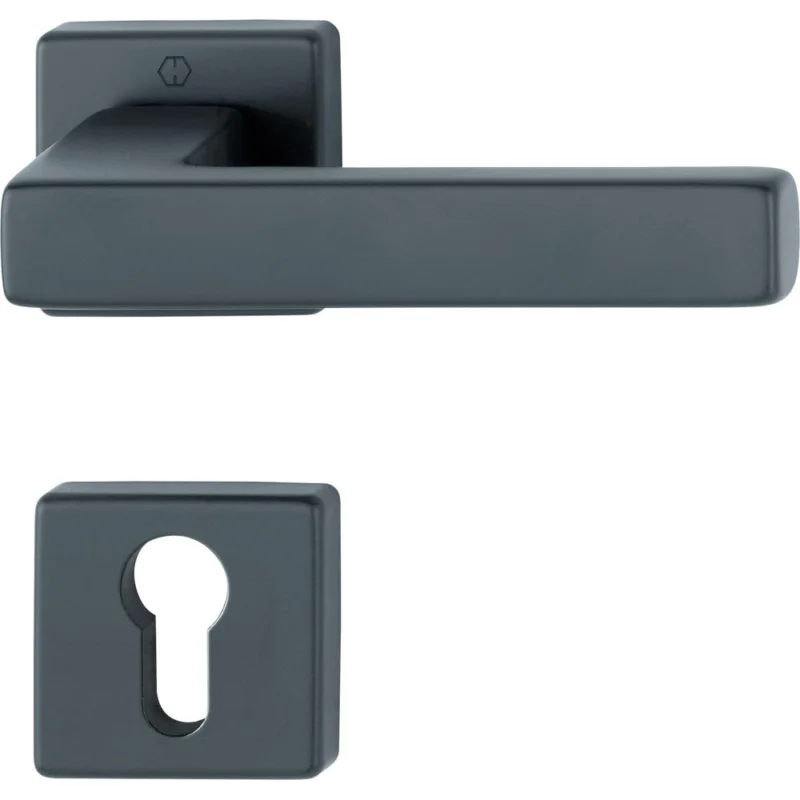 Poignée de porte rosace TOULON noir mat clé IHOPPE Offre Limitée
