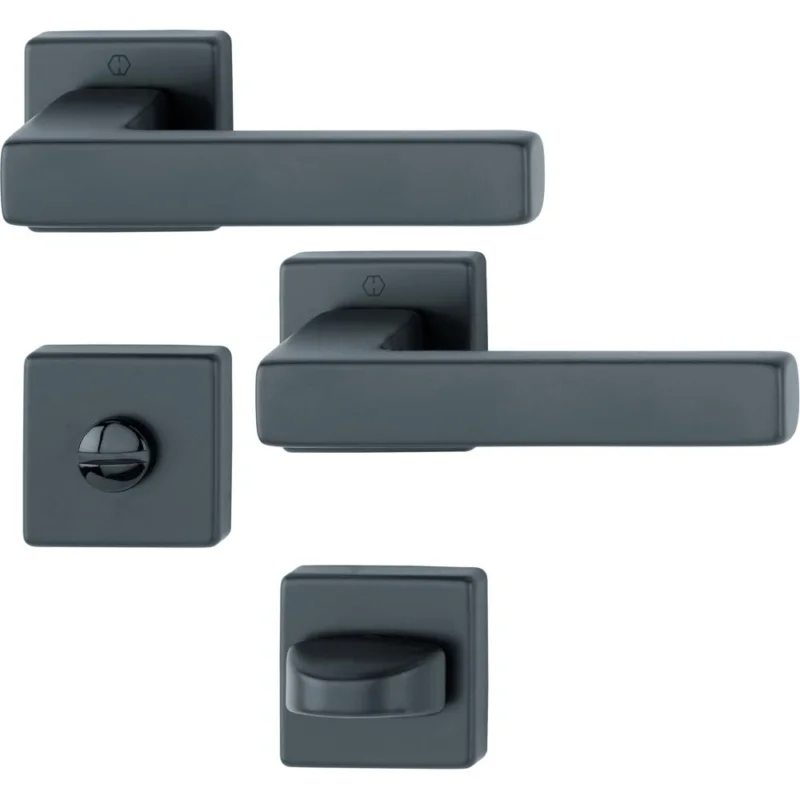 Poignée de porte rosace TOULON noir mat condamnationHOPPE Top Vente