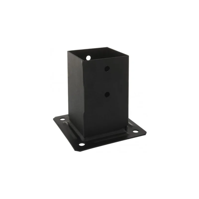 Remise Pied de poteau carré + platine PPJBTPB noir 90x150x90mm Ep.2mm pièceSIMPSON