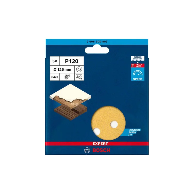 Offre Limitée Disques abrasifs C470 EXPERT pour ponceuse Ø125mm G120 lot 5BOSCH