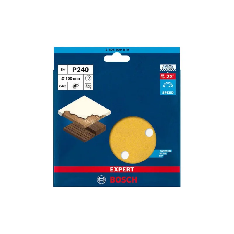 Retour Gratuit Disques abrasifs C470 EXPERT pour ponceuse Ø150mm G240 lot 5BOSCH