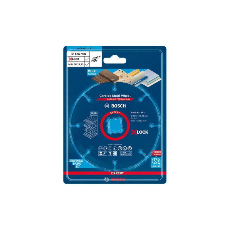 Disque à tronçonner multimatériaux carbure X-LOCK EXPERT Ø125mmBOSCH Dernier Modèle