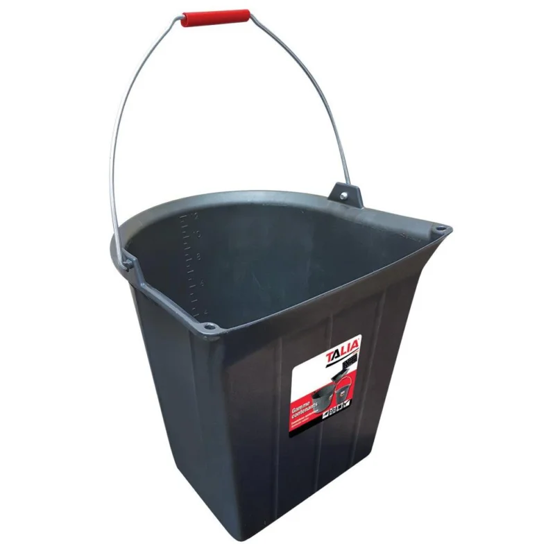 Usine Directe Seau de maçon 1 bord plat EPDM à ergots noir TALIAGOM 13LSOFOP/TALIAPLAST