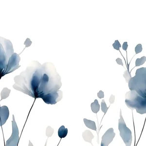 Watercolor flowers in blue Meilleur Choix
