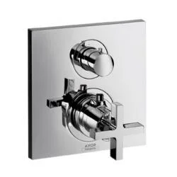 Top Vente Set de finition pour mitigeur thermostatique encastré avec robinet d‘arrêt/inverseur poignée croisillon (39725000)