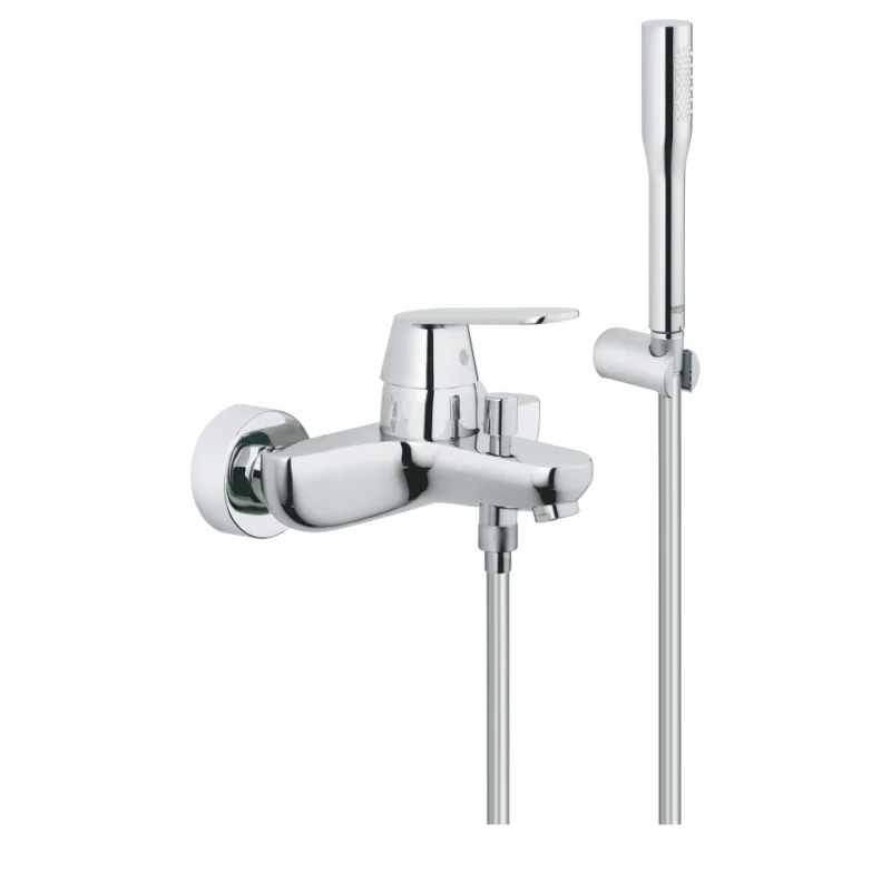 Eurosmart Cosmopolitan Mitigeur monocommande 1/2" bain/douche avec Douchette à main 1 jet, Chrome (32832000) Prix Promo