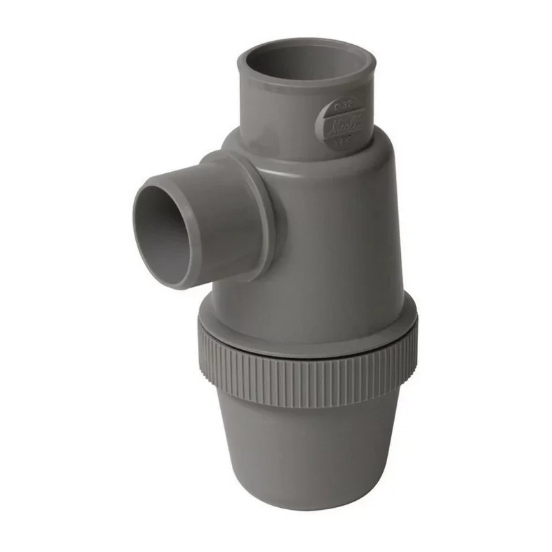 Nicoll YJC - Siphon de lavabo à coller - Entrée Verticale Ø50mm - PVC GRIS Prix Choc