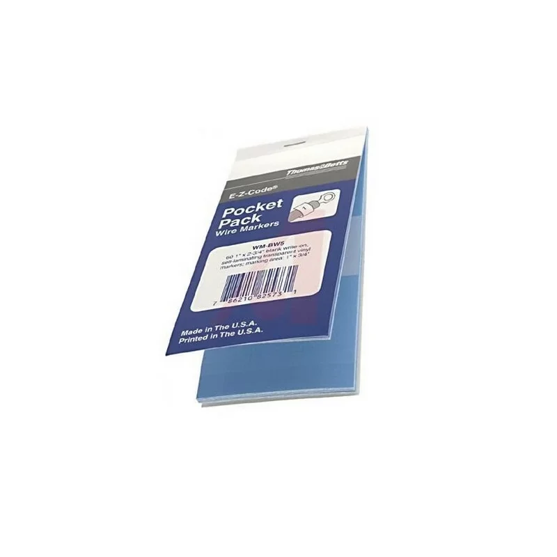 Thomas & Betts WM-BW5 - Paquet poche de marqueurs pour fils - Auto-laminante Prix Réduit