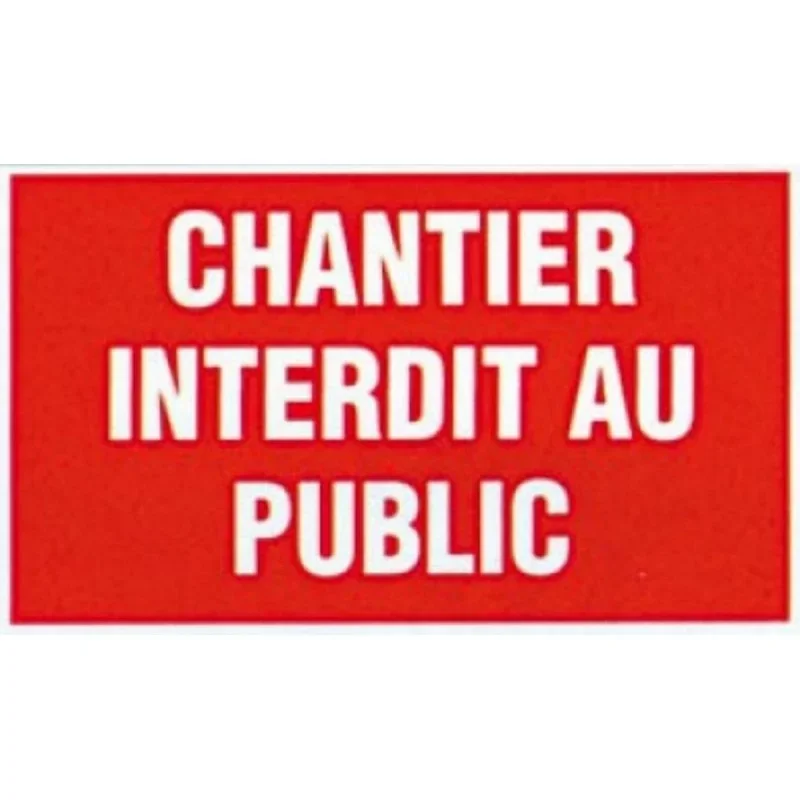 Authentique Novap GA66 - Panneau "chantier interdit au public" GA 66 lettres bl. fond rouge