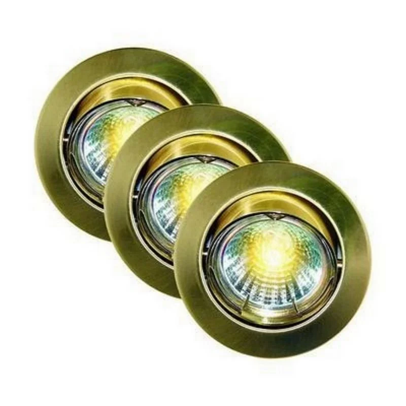 Elro DL98/3SB - 3 Support de Spot encastrable, Format Rond orientable Couleur OR Seulement Aujourd'hui