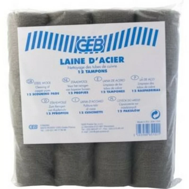 Quantité Limitée Geb 865102 - Laine d‘acier - tampon abrasif - sachet de 12 unités