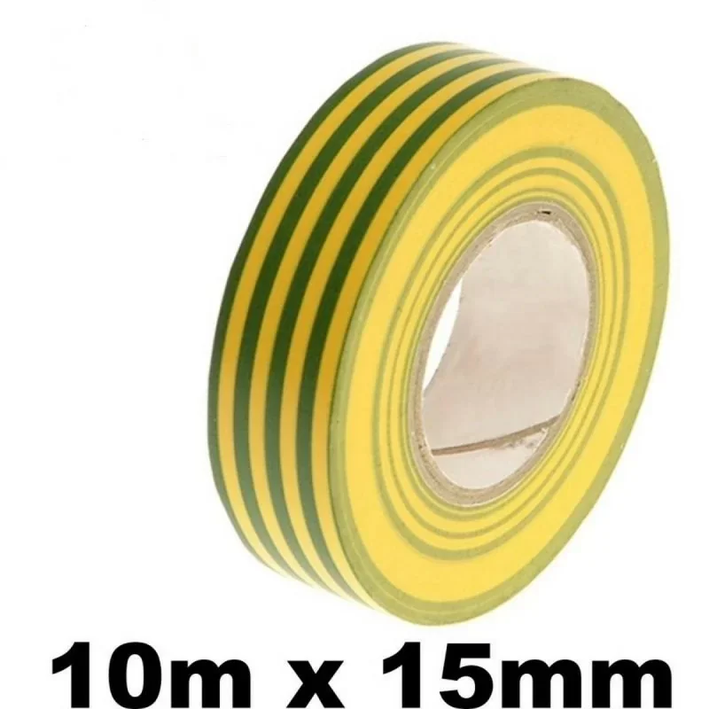 10 rouleaux isolants Scotchs pour électricien - Rubans de 10 mètres - VERT & JAUNE Jusqu'à Épuisement Des Stocks